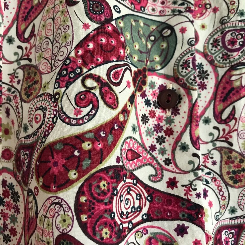 Robert Talbott Paisley Button Front Blouse - image 3